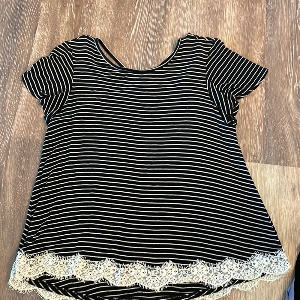 Striped blouse.
